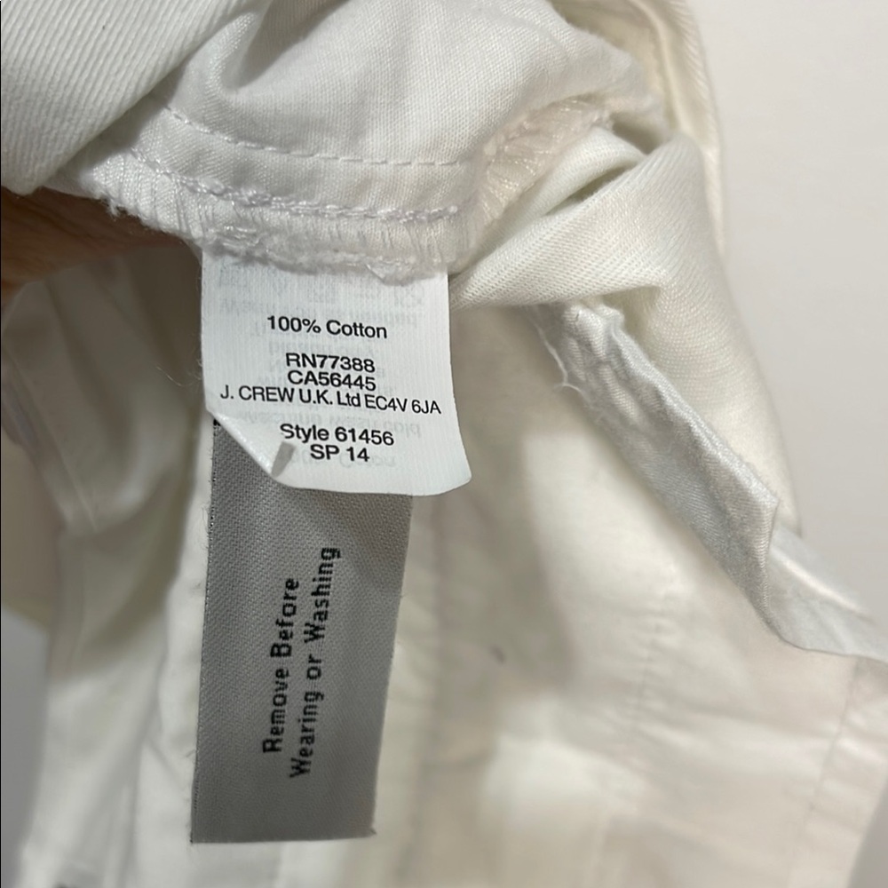 J. Crew Chino White Shorts Classic Cotton Size 12 Waist 18” EUC Looks New - Picture 6 of 6